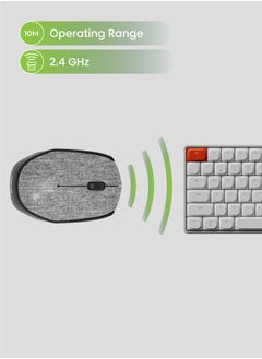 جرين ليون ماوس لاسلكي G100 2.4 جيجا هرتز / دقة 1200 نقطة في البوصة / مستقبل USB Nano / نطاق تشغيل يصل إلى 10 أمتار - رمادي  - Image 4