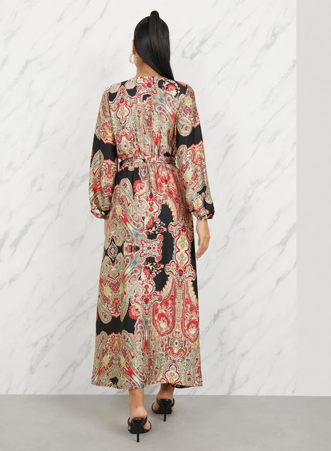 Styli Paisley Print Maxi Dress