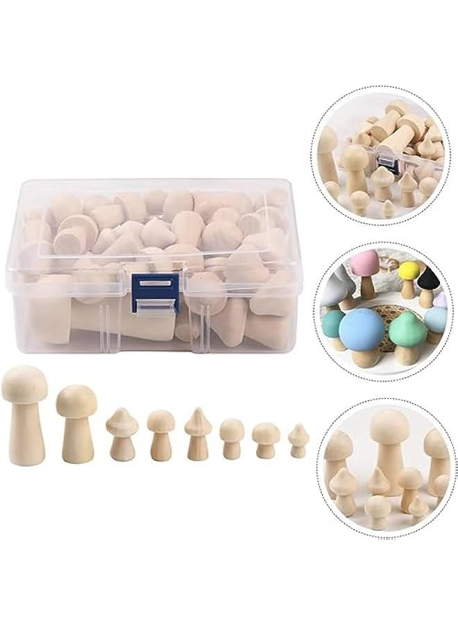 HOOKOR 34 Pieces Unfinished Wooden Mushroom Handmade Toy For Kids,8 Sizes of Natural Wooden Mushrooms Perfect for Art Project Crafting and Fairy Themed Spring Summer Decor, Cute, Smooth, and Easy to Paint - Image 5