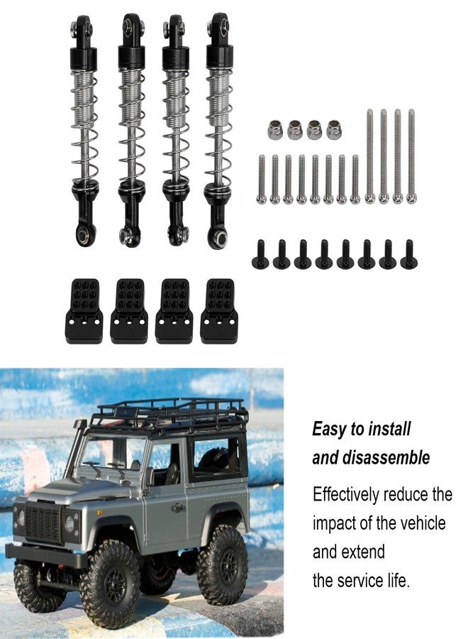 OUKENS RC Shock Absorber, 2 Pair RC Metal Universal Shock Absorber Damper Set with Shock Mount Suitable for WPL C14, C24, for MN D90, 99S RC Car Upgrade Parts (Black) - Image 4