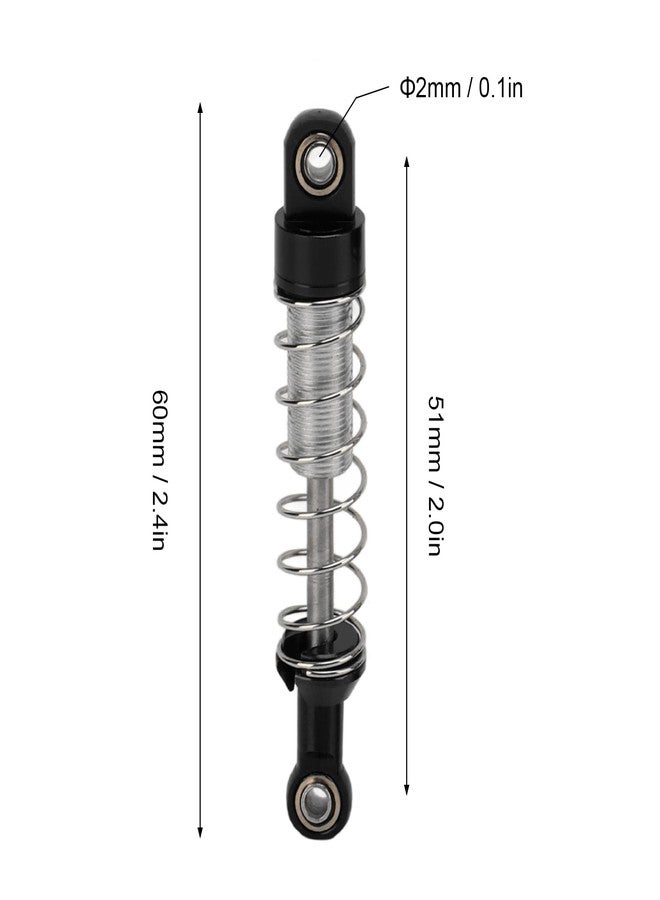 OUKENS RC Shock Absorber, 2 Pair RC Metal Universal Shock Absorber Damper Set with Shock Mount Suitable for WPL C14, C24, for MN D90, 99S RC Car Upgrade Parts (Black) - Image 2