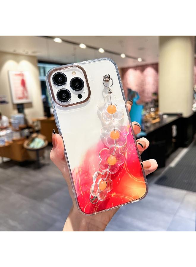 Zaboon Case For iPhone 13 Gold Halo Marble Pattern Case with Flower Bracelet - Image 1