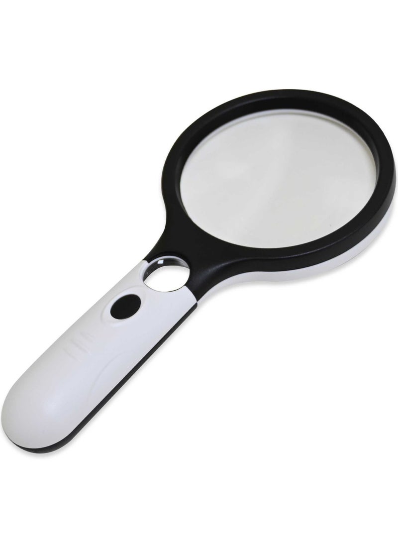 FIS Handheld Magnifier Glass with 4 LED Lights 4x/25x - EYMGMP70108 - Image 1