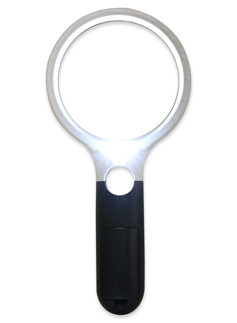 FIS Handheld Magnifier Glass with 4 LED Lights 4x/25x - EYMGMP70108 - Image 3