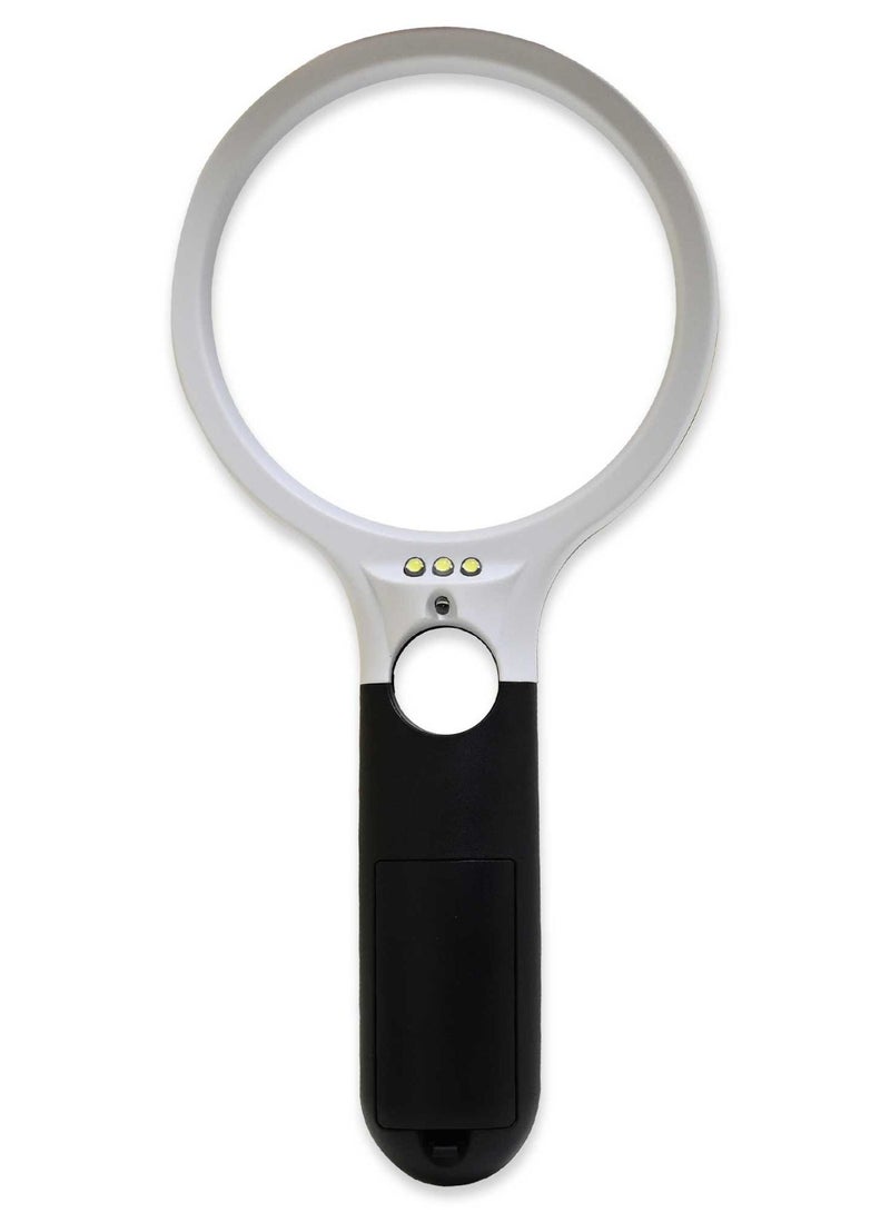 FIS Handheld Magnifier Glass with 4 LED Lights 4x/25x - EYMGMP70108 - Image 2