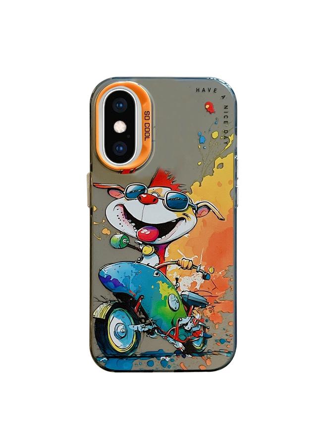 اس-توب جراب لهاتف iPhone XS Max بنمط حيواني من سلسلة لوحات زيتية من البولي كربونات + جراب هاتف من مادة TPU - Image 1