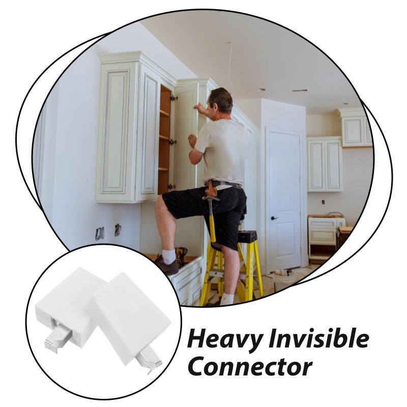 2Pcs White Heavy Duty Concealed Hinges For Frameless Kitchen Cabinet Doors - Image 4