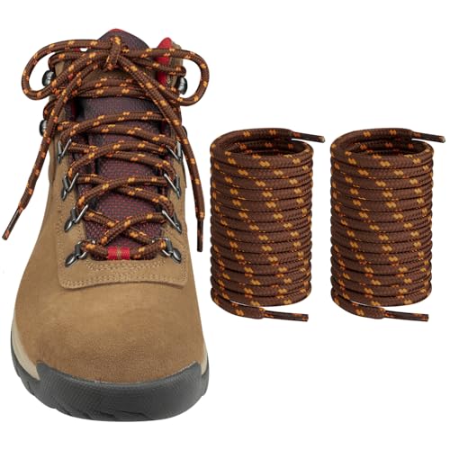 Endoto Shoelaces for Columbia Boots Replacement Round Shoe Laces Hiking StringsColorBrownOrangeSize54Inch - Image 1