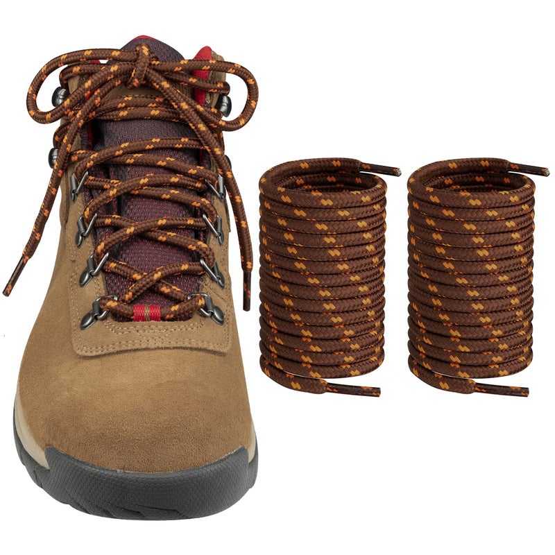 Endoto Shoelaces for Columbia Boots Replacement Round Shoe Laces Hiking StringsColorBrownOrangeSize54Inch - Image 2