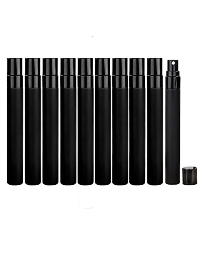 Wresty 10 Pcs Blask Glass Spray Bottle 10ml Perfume Atomizer Refillable Travel Fine Mist Spray Bottle Liquid Fragrance Sample Atomizer Spray Bottles - Image 1