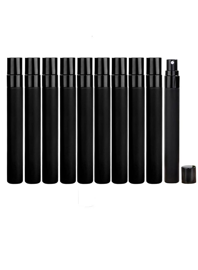 Wresty 10 Pcs Blask Glass Spray Bottle 10ml Perfume Atomizer Refillable Travel Fine Mist Spray Bottle Liquid Fragrance Sample Atomizer Spray Bottles - Image 2