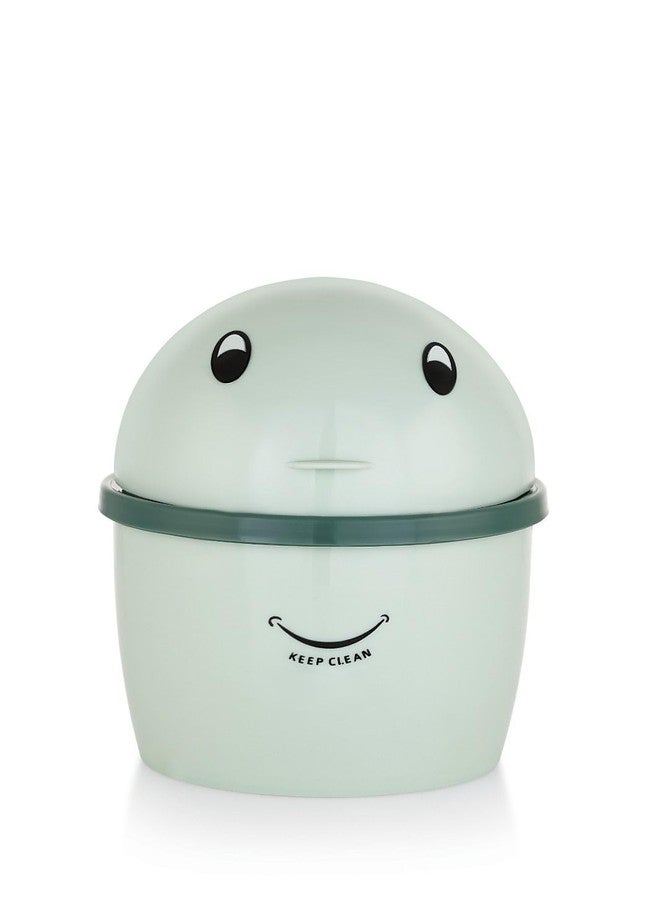 PUTHAK Mini Desktop Trash Can with Swing Lid – Stylish Plastic Wastebasket for Office, Kitchen, Tabletop & Countertop | Small Round Garbage Bin (Small) - Image 1