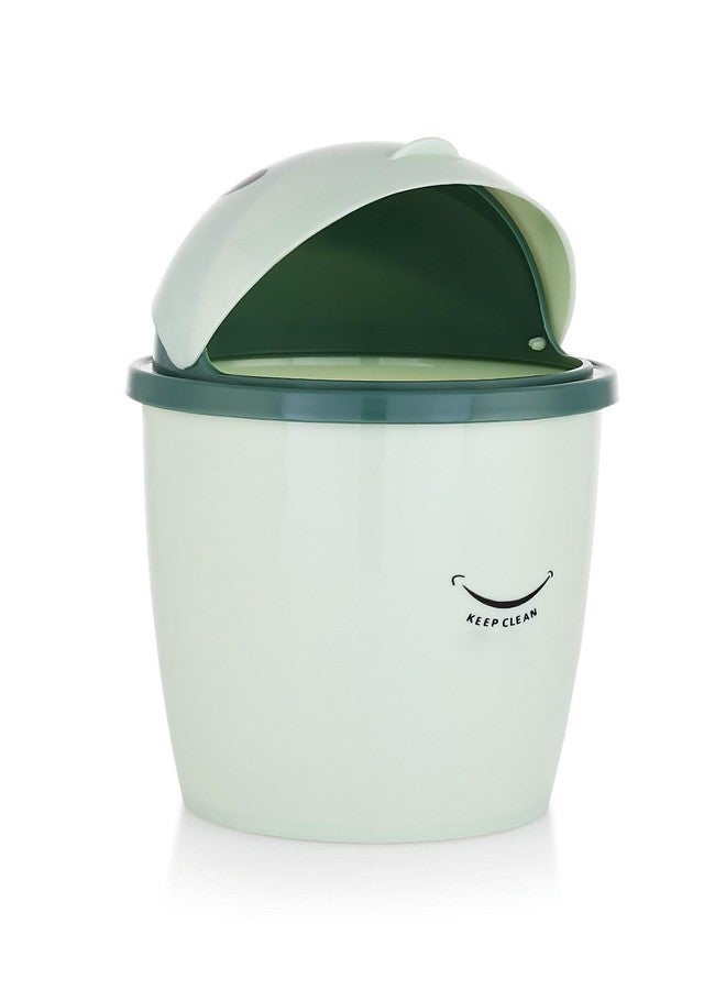 PUTHAK Mini Desktop Trash Can with Swing Lid – Stylish Plastic Wastebasket for Office, Kitchen, Tabletop & Countertop | Small Round Garbage Bin (Small) - Image 4