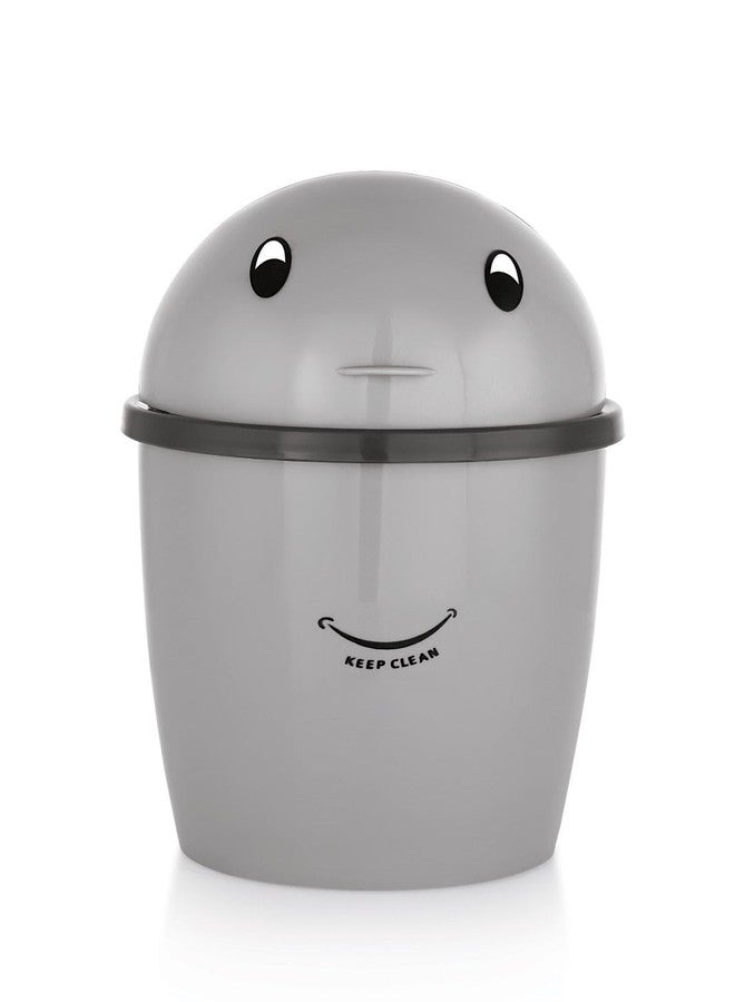 PUTHAK Mini Desktop Trash Can with Swing Lid – Stylish Plastic Wastebasket for Office, Kitchen, Tabletop & Countertop | Small Round Garbage Bin (Small) - Image 3