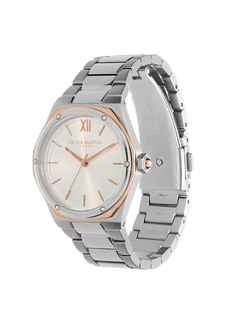 OLIVIA BURTON ساعة أوليفيا بورتون النسائية ذات الشكل التناظري بعلبة بيضاء - 24000070 - Image 2