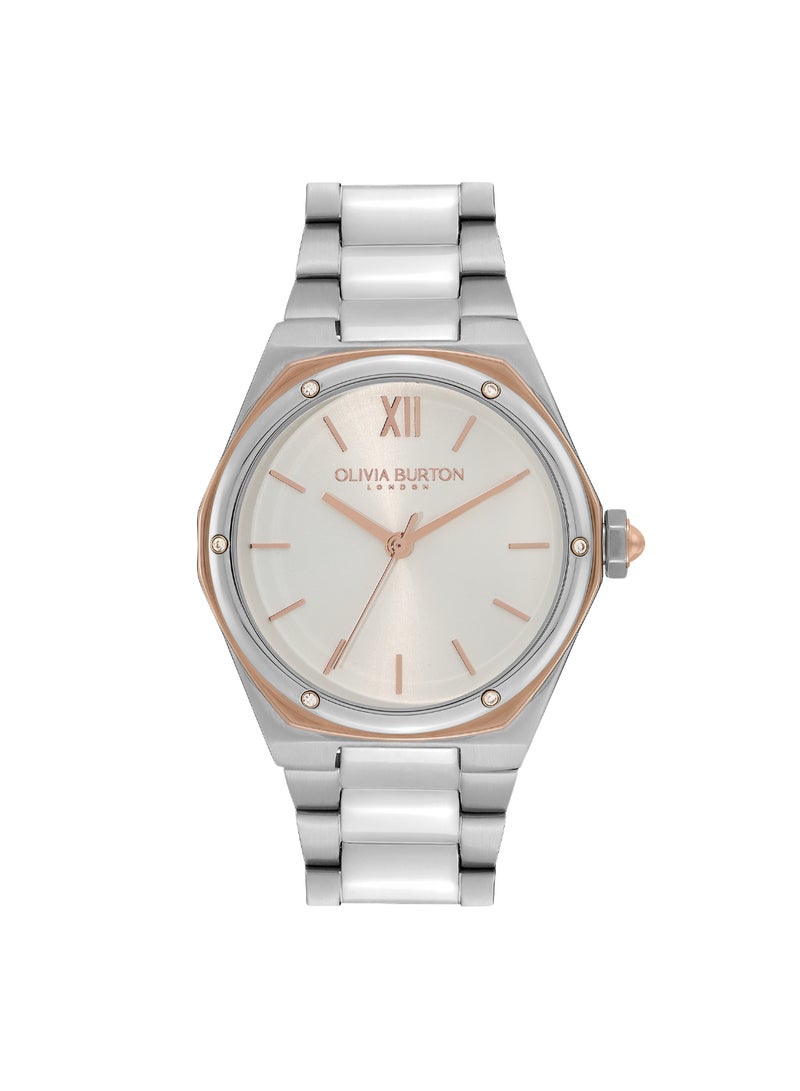 OLIVIA BURTON ساعة أوليفيا بورتون النسائية ذات الشكل التناظري بعلبة بيضاء - 24000070 - Image 1