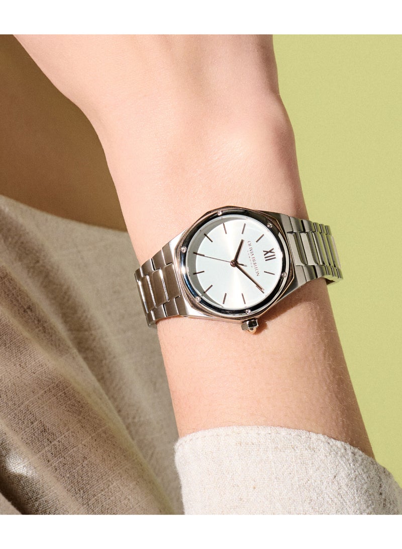 OLIVIA BURTON ساعة أوليفيا بورتون النسائية ذات الشكل التناظري بعلبة بيضاء - 24000070 - Image 3