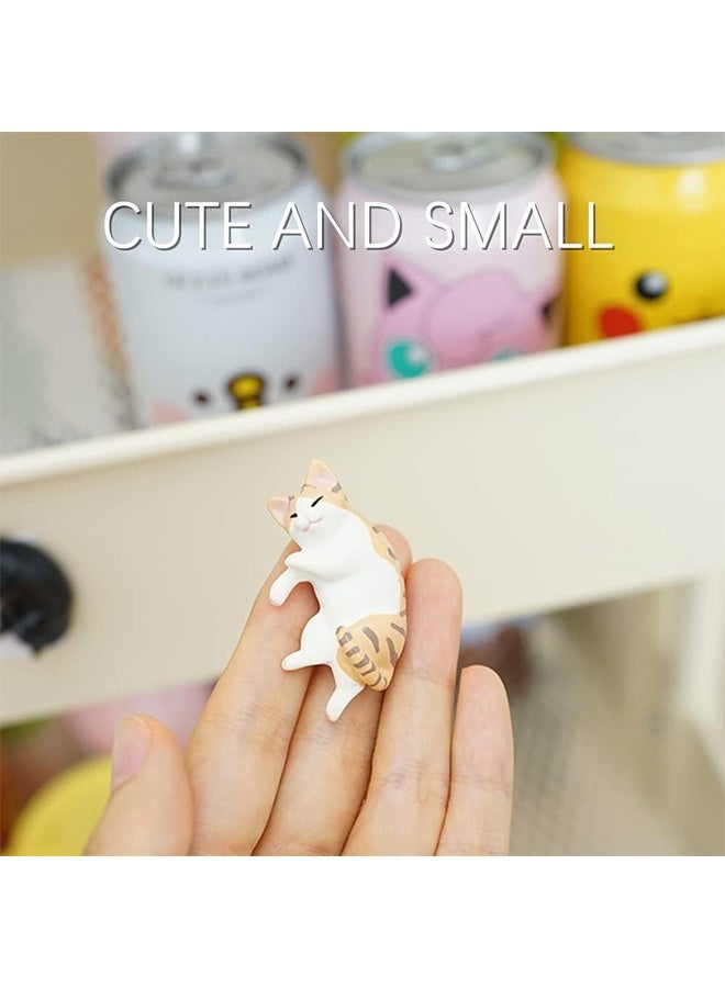 Lemon 6 Pcs Cat Refrigerator Magnets, Mini Kawaii Decorative Magnet for Home Kitchen with Strong Magnetic, Funny/Novelty Chubby Kitten Refrigerator Magnets - Image 5