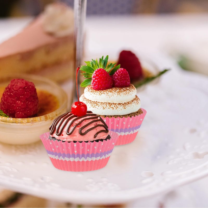 Colorful Paper Muffin Baking Cups 200pcs Greaseproof Standard Size Food Grade - Image 5