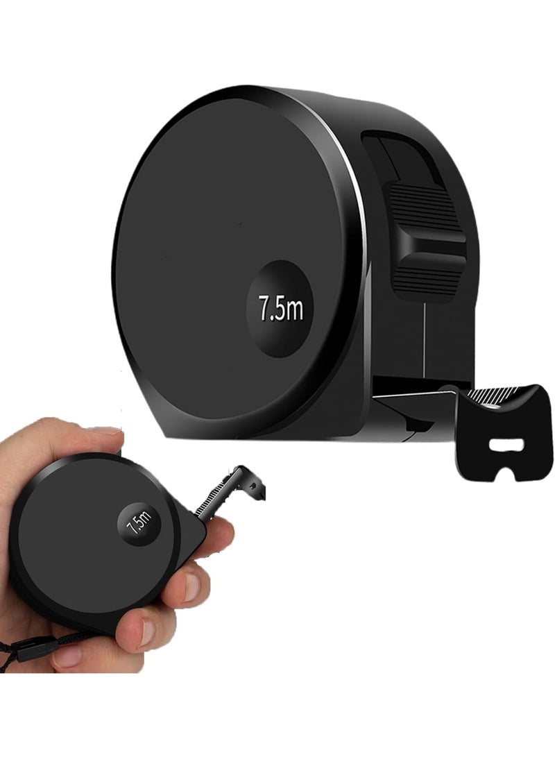 Retractable Tape Measure 7.5M (25Ft) with Metric and Inches - Stainless Steel Blade, Self-Locking, Hollow Design, Belt Clip Included (1pc) - Image 1