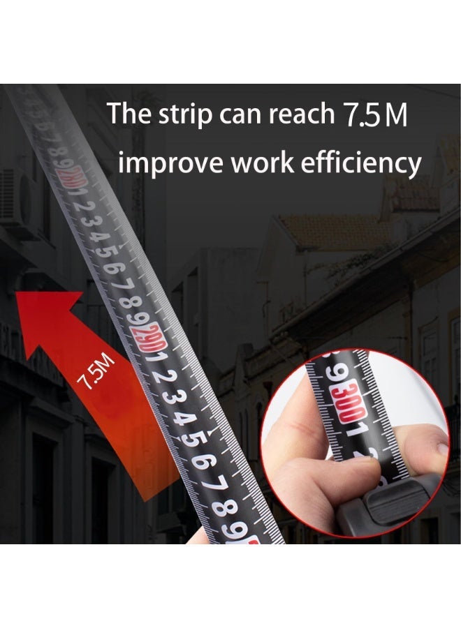 Retractable Tape Measure 7.5M (25Ft) with Metric and Inches - Stainless Steel Blade, Self-Locking, Hollow Design, Belt Clip Included (1pc) - Image 4