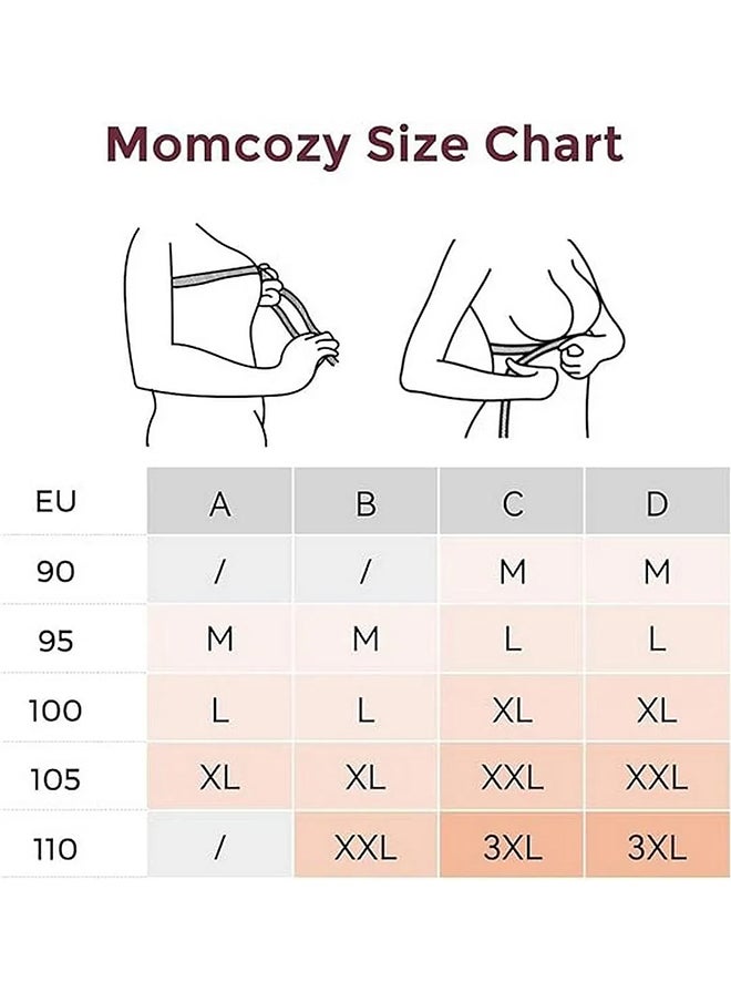 Momcozy - Smooth - Ultra Soft & Omni Maternity Nursing Bra - YN21 - Black,Beige & Cream XL - Pack Of 3 - Image 1