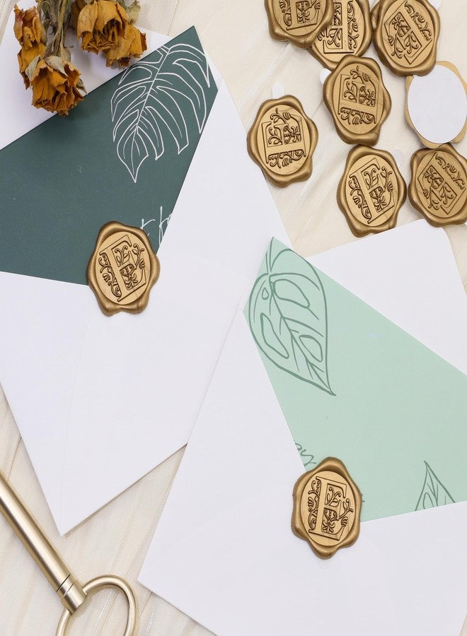 SWANGSA 50 Pack Letter E Wax Seal Stickers, Antique Gold Initial Alphabet Self-Adhesive Wax Seal Stickers for Wedding Party Invitation Envelopes - Image 5