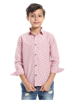 Andora Red, White & Blue Double Patterned Button Down Shirt  - Image 2