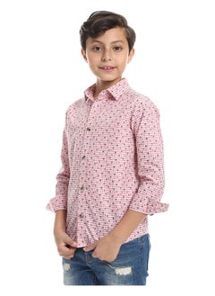 Andora Red, White & Blue Double Patterned Button Down Shirt  - Image 3