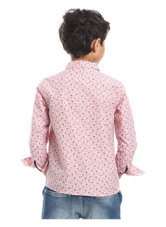 Andora Red, White & Blue Double Patterned Button Down Shirt  - Image 5