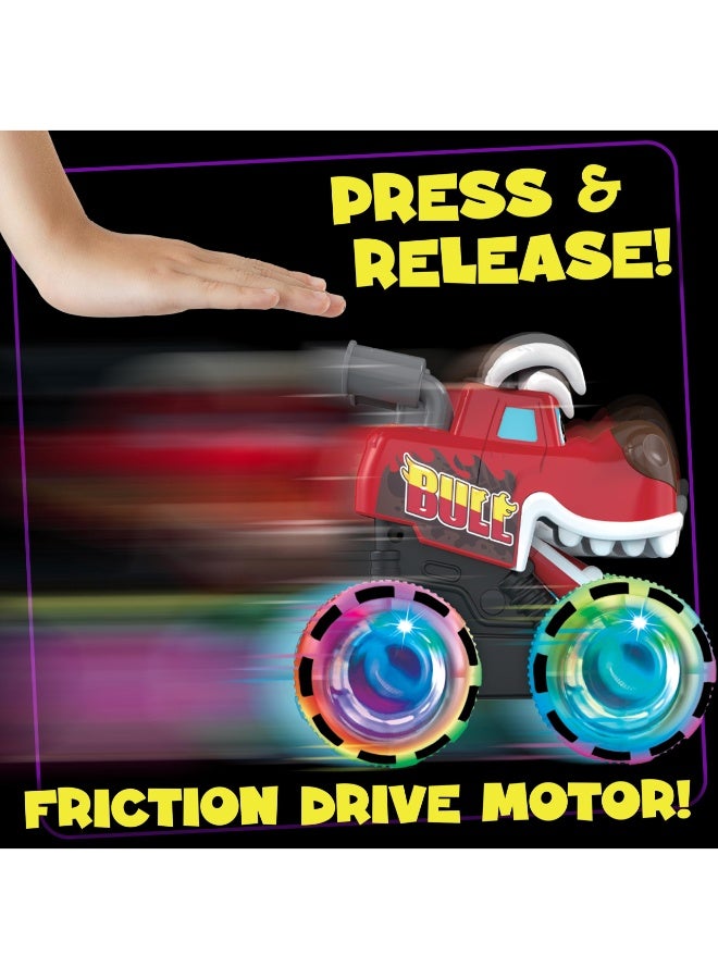 TOY GARDEN Bull Monster Truck Toy with Light-Up Wheels & Chomping Action – Pull Back Monster Vehicle for Kids – Fun Birthday Gift for Boys & Girls Ages 3+ - Image 4