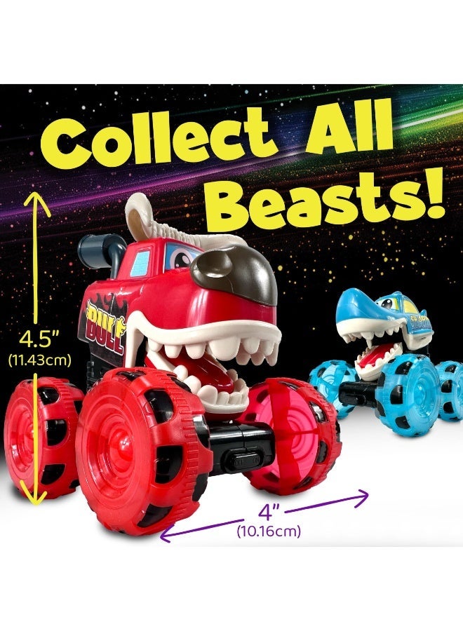 TOY GARDEN Assorted Bull or Shark Monster Truck Toys with Light-Up Wheels & Chomping Action – Pull Back Vehicles for Kids – Assorted Colors Red and Blue – Fun Birthday Gift for Boys & Girls Ages 3+ - Image 3