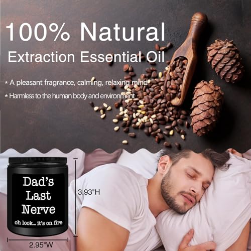 Homsolver Dad Gifts from Daughter Son, Gift for Dad Who Wants Nothing, Birthday Fathers Day Christmas for Stepdad Adoptive Father, Dad's Last Nerve Sandalwood Scented Candle - Image 4