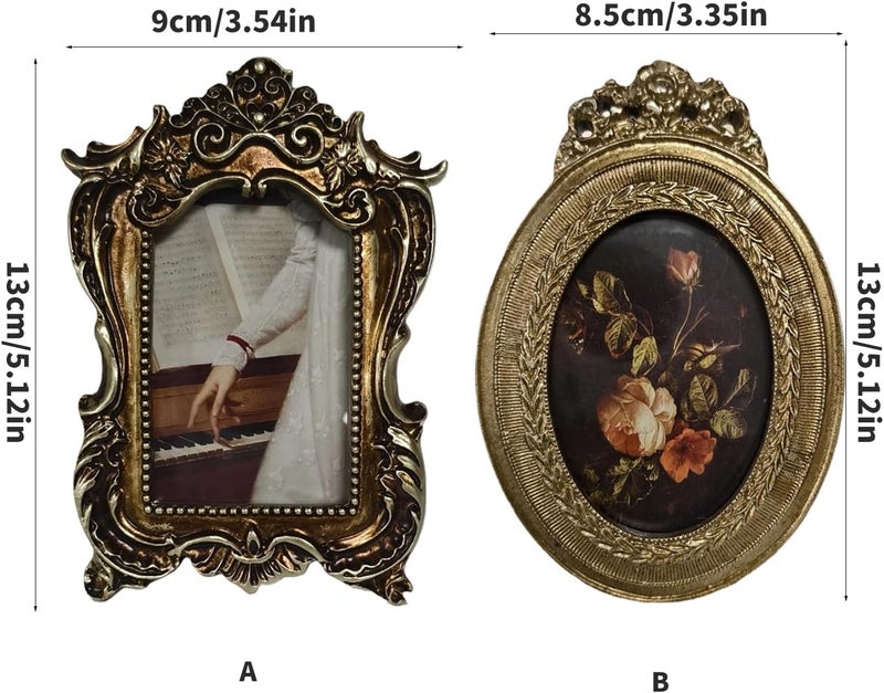 Antique Ornate Oval Photo Frame for Tabletop Wall Display, Retro Picture, Decorative Frames Home Decors Antique Ornate Home Gallery Decors - Image 5