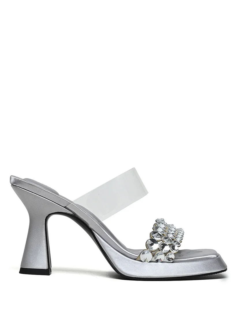 كابلي Comfort Double strap Embellished  Heeled Sandals