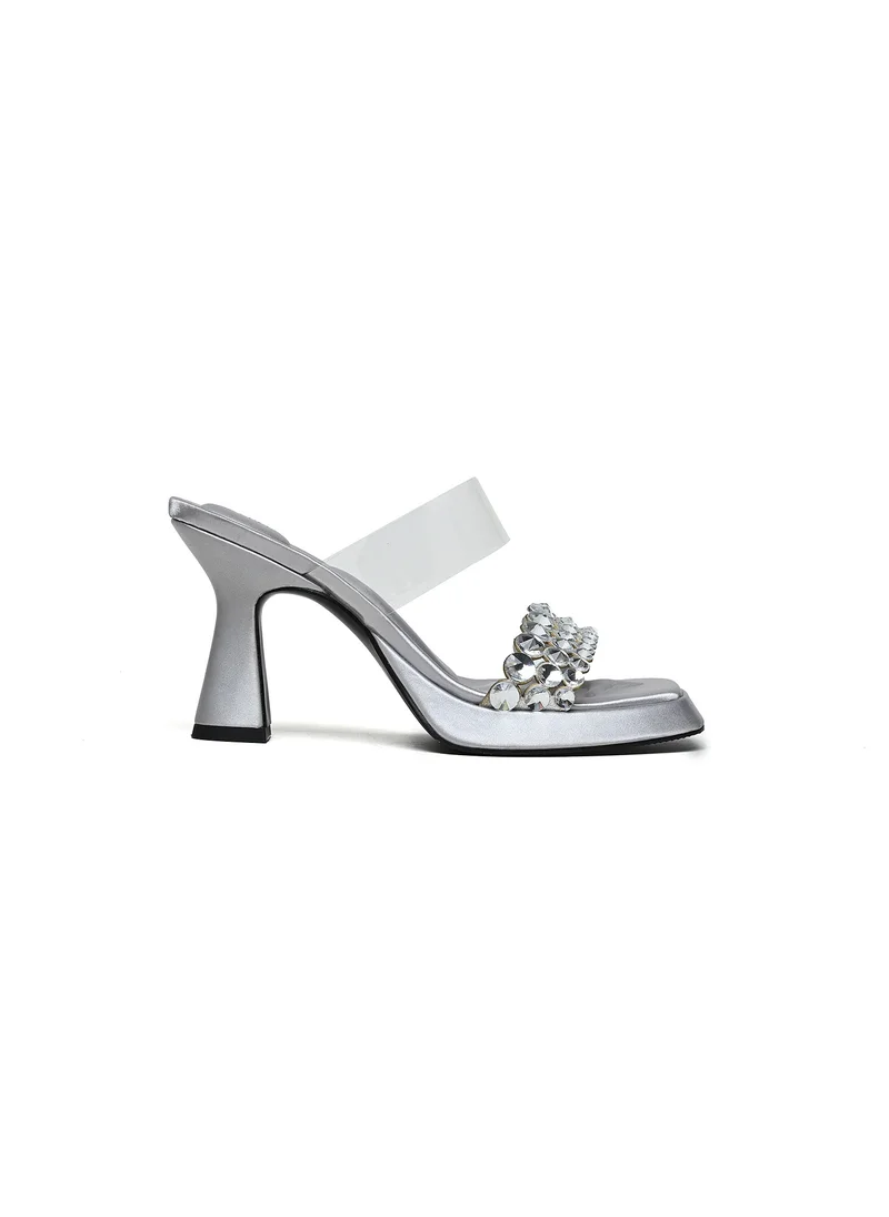 كيوبل Comfort Double strap Embellished  Heeled Sandals