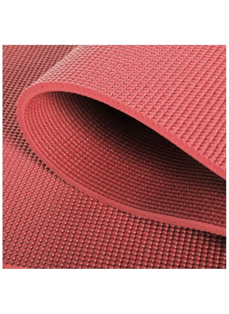 ماركة غير محددة PVC مرتبة تمارين اليوجا مع حقيبة حمل بسمك 6 مم/8 مم×طول 173سم×عرض 61سم، أحمر وردي  - Image 5