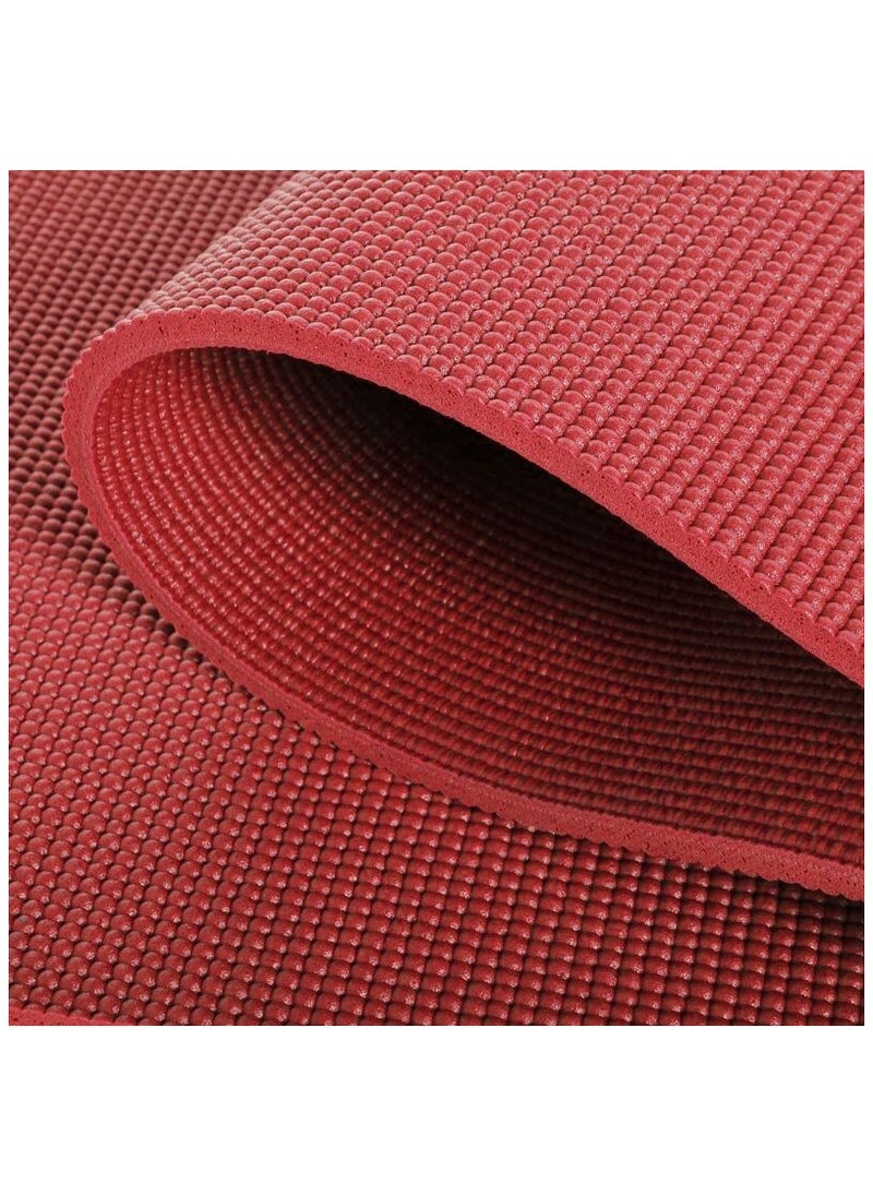Generic PVC Yoga Exercise Mat With Carrying Bag 6MM Thick x173cm Lx61cm W, Red  - Image 3
