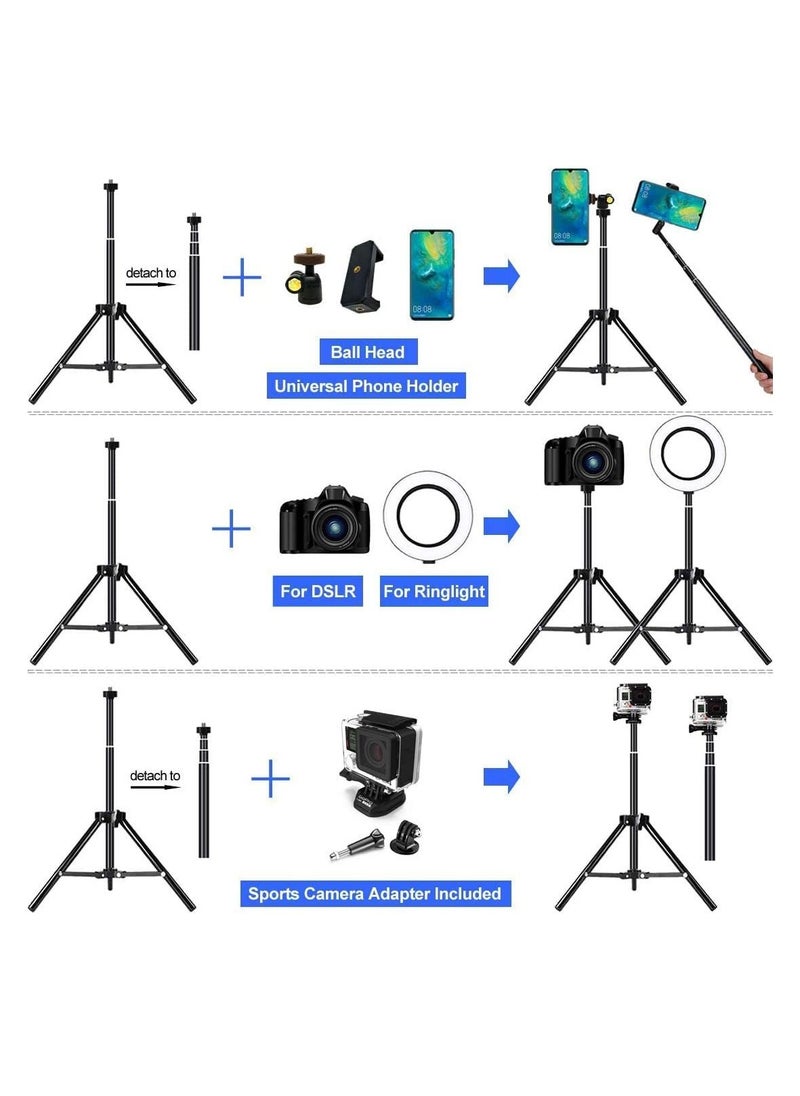 TYCOM - Selfie Stick For Phone Size 4.5-6.2Inch Extendable to 160cm Selfie Stick Tripod with Bluetooth Wireless Remote Phone Holder (160cm) - Image 1
