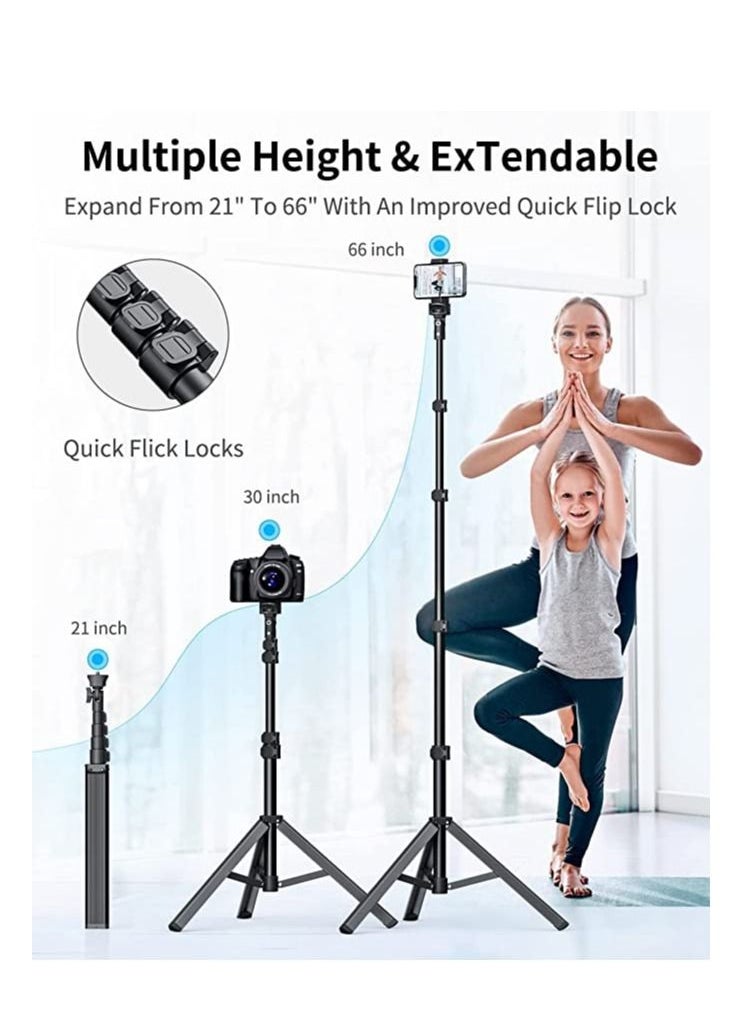 TYCOM - Selfie Stick For Phone Size 4.5-6.2Inch Extendable to 160cm Selfie Stick Tripod with Bluetooth Wireless Remote Phone Holder (160cm) - Image 1