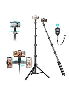 Selfie Stick For Phone Size 4.5-6.2Inch Extendable to 160cm Selfie Stick Tripod with Bluetooth Wireless Remote Phone Holder (160cm)
