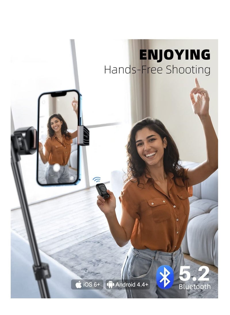 TYCOM - Selfie Stick For Phone Size 4.5-6.2Inch Extendable to 160cm Selfie Stick Tripod with Bluetooth Wireless Remote Phone Holder (160cm) - Image 1