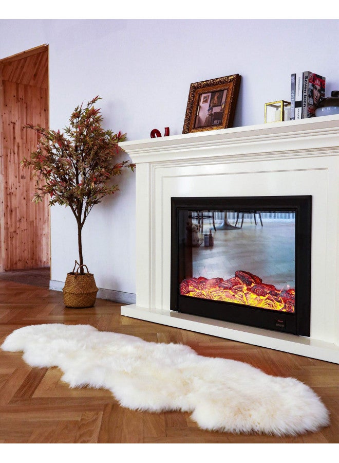 WaySoft سجادة منطقة من جلد الأغنام النيوزيلندي الأصلي من واي سوفت، غطاء صوفي متعدد الاستخدامات بأحجام متعددة، مثالية لغرف النوم، وغرف المعيشة، وأغطية الكراسي، أو مقاعد الدراجات النارية - Image 2