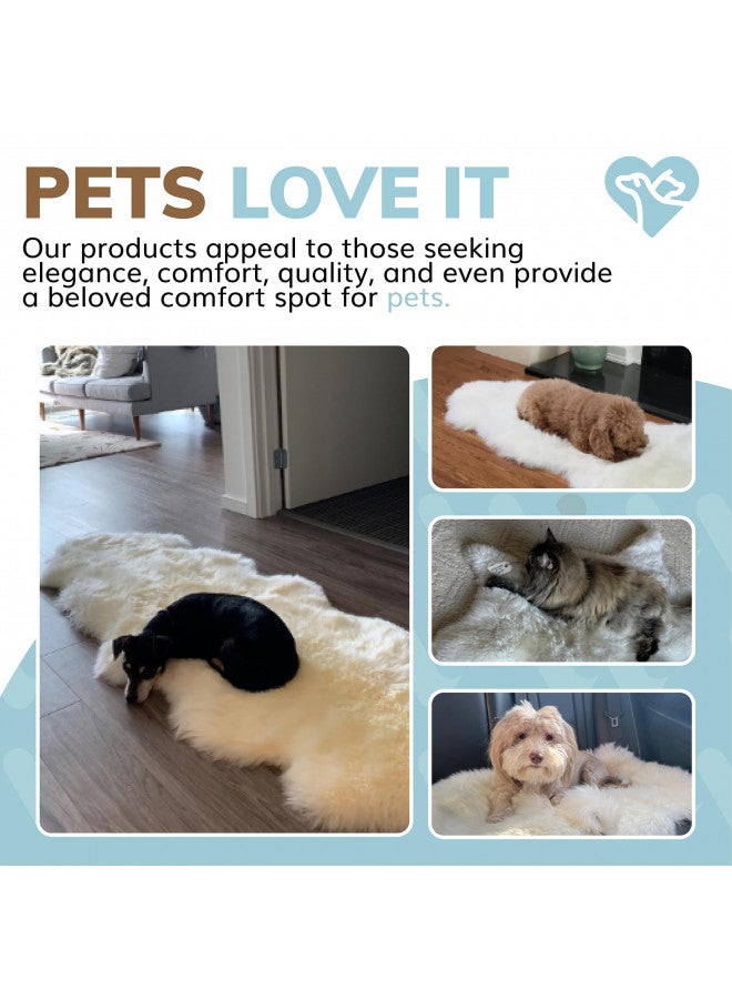 WaySoft سجادة منطقة من جلد الأغنام النيوزيلندي الأصلي من واي سوفت، غطاء صوفي متعدد الاستخدامات بأحجام متعددة، مثالية لغرف النوم، وغرف المعيشة، وأغطية الكراسي، أو مقاعد الدراجات النارية - Image 5