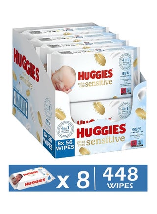 Pack Of 448  Extra Care Pure Baby Wipes With 99 Percent Water, 8 X 56 Wipes - pzsku/ZD1D450A9B0686032D568Z/45/_/1711962910/fa029729-71e2-4a71-ae73-e525d72e70b9
