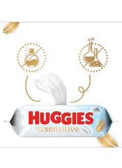 Huggies Pack Of 448  Extra Care Pure Baby Wipes With 99 Percent Water, 8 X 56 Wipes  - Image 3