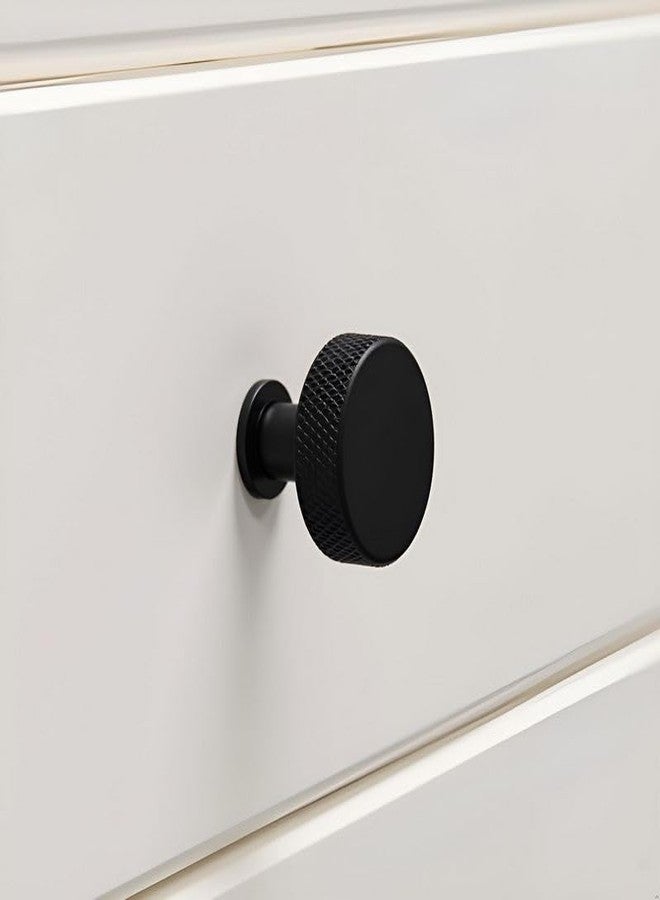 ABVIN Premium Black Solid Brass Knurled Knobs Cabinet Bar Pull Handles Knob Furniture Hardware Drawers Kitchens Cupboard Door - Image 1