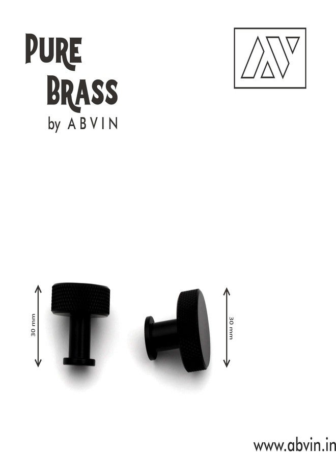 ABVIN Premium Black Solid Brass Knurled Knobs Cabinet Bar Pull Handles Knob Furniture Hardware Drawers Kitchens Cupboard Door - Image 4