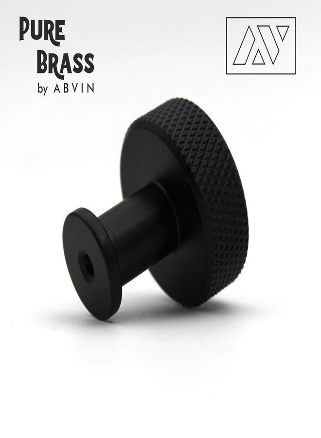 ABVIN Premium Black Solid Brass Knurled Knobs Cabinet Bar Pull Handles Knob Furniture Hardware Drawers Kitchens Cupboard Door - Image 2