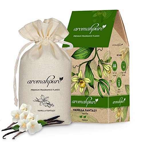 Aromahpure Premium Car Perfume Fragrance Flakes - Vanilla Fantasy, Luxury Car Air Freshener made Organically with Essential Oil, Grains, and Flakes - 50 Gms, fragrant for 30 days, IFRA certified - Image 1